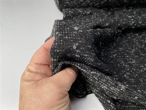 Uld mix - tweed look i sort med lidt sølv 